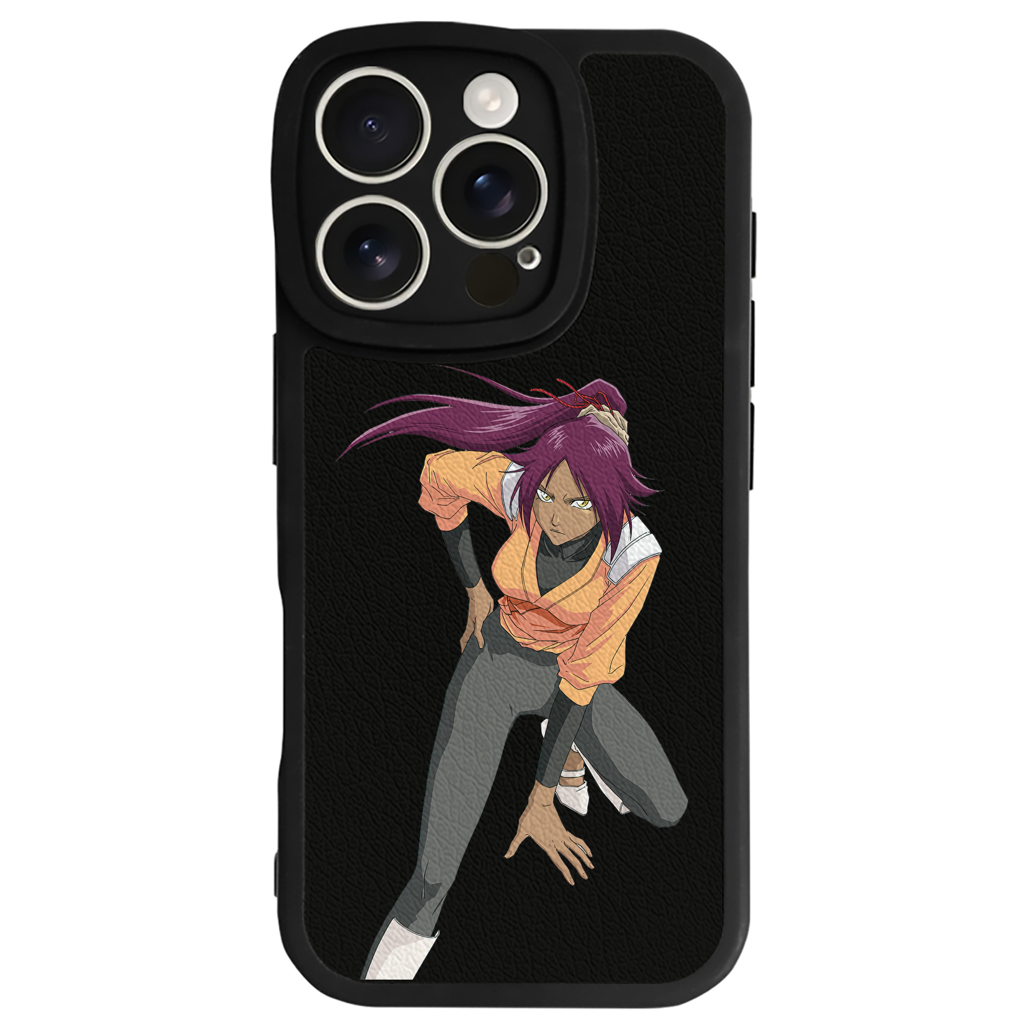 （画像用） ブリーチ 四楓院 夜一（しほういん よるいち） BLEACH Shihouin Yoruichi 【iPhone 16シリーズ対応】シリコンスマホケース（レザー調） 材質：シリコン